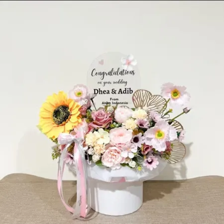 Bloom Box Akrilik Ucapan Wedding Toli Toli